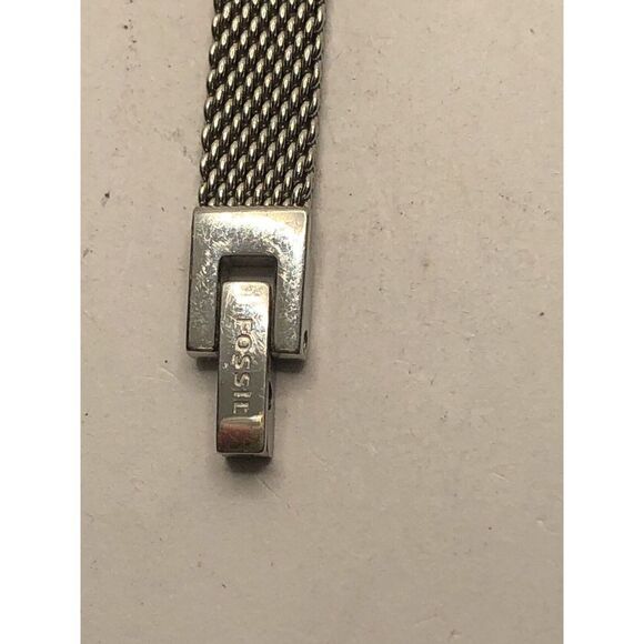 Fossil Watch Parts Half Band 6mm Silver Mesh Links Clasp 14mm GY163 - Picture 2 of 10